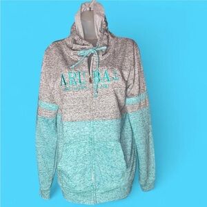 NWT Ragwear USA Aruba Hooded Full Zip Colorblock Sweatshirt Jacket